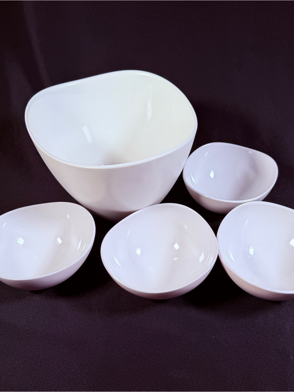 Elegant Cream Melamine Salad Bowl Set of 5